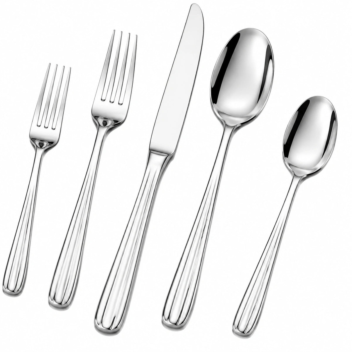 Essbesteckset 5-teilig Edelstahl Silber poliert für den Esstisch