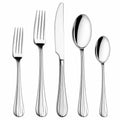 5-teiliges Edelstahl-Besteckset Silber für 1 Person klassisches Tafeldesign