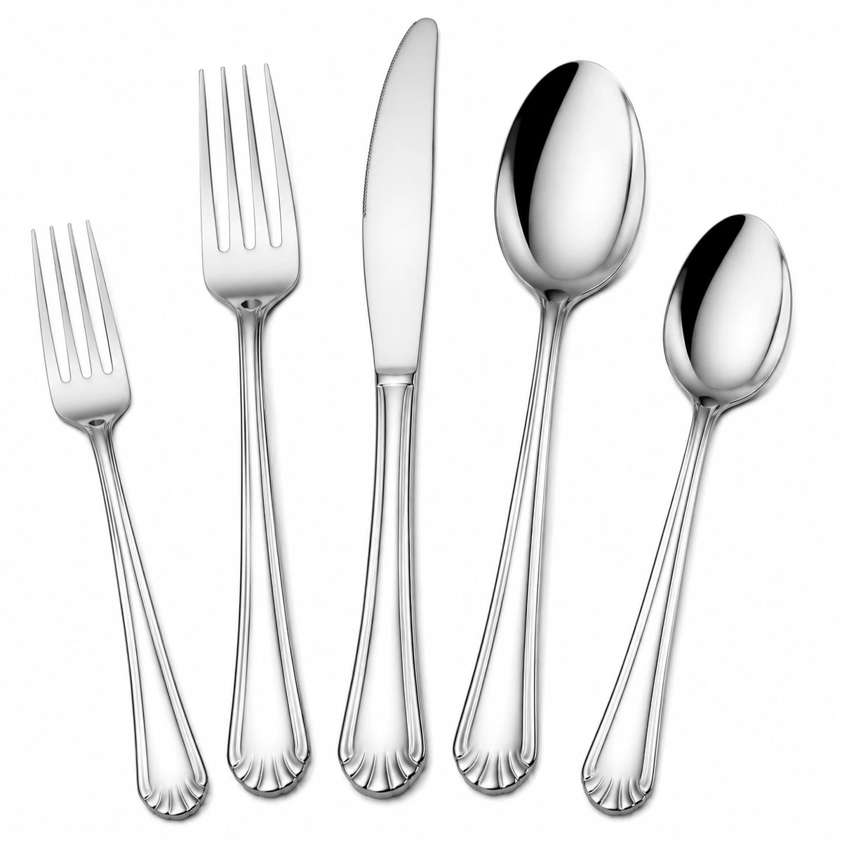 Besteckset 5-teilig Edelstahl Silber für den Esstisch klassisch