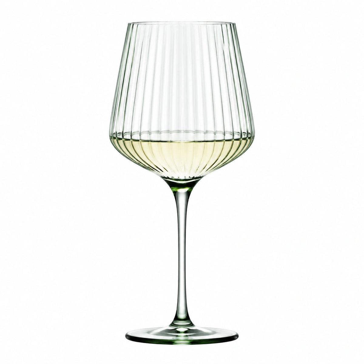 Weinglas 500 ml 8.5 cm 24 cm Grünes Glas mit Rillen Stielglas