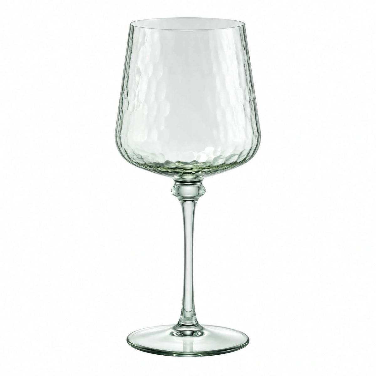 Weinglas 500 ml Transparentes Glas mit strukturierter Oberfläche auf Stiel