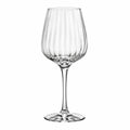 Weinglas 450 ml transparentes Glas geriffelt mit Stiel