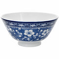 Keramikschüssel 15 cm Blau Weiß mit Blumenmuster für Reis und Suppen