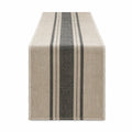 Tischläufer 180 x 33 cm aus Webstoff Beige Grau gestreift für Esstisch
